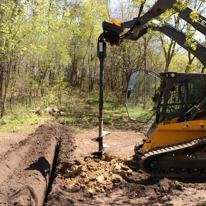 How do I choose the right auger attachment size for different soil types and drilling needs?