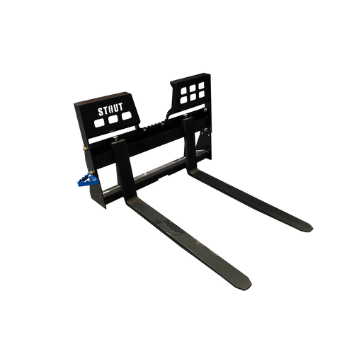 Stout Pro Skid Steer Walk Through Guard Pallet Fork Frame and Forks