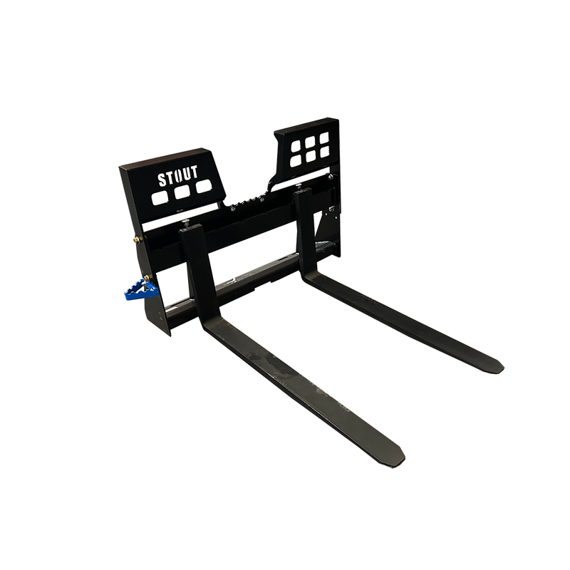 Stout Pro Skid Steer Walk Through Guard Pallet Fork Frame and Forks