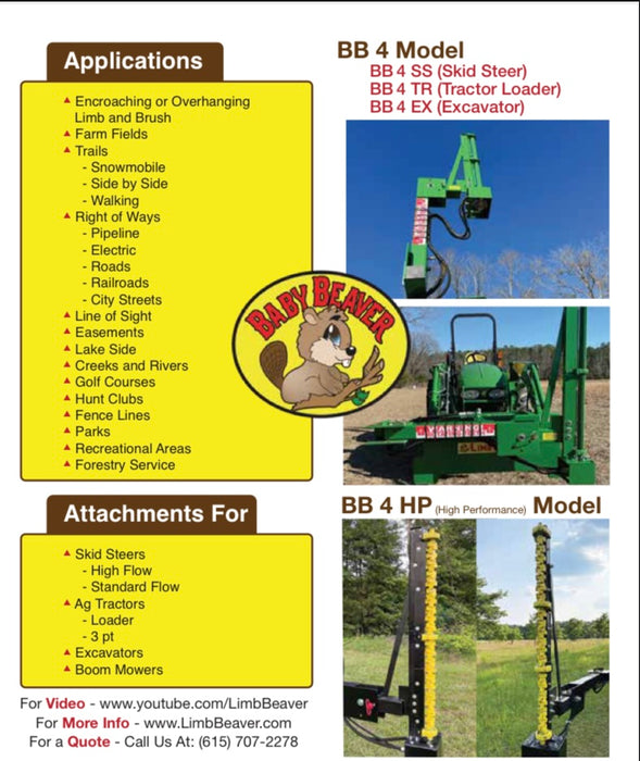 Limb Beaver Attachments Baby Beaver Brush Cutter