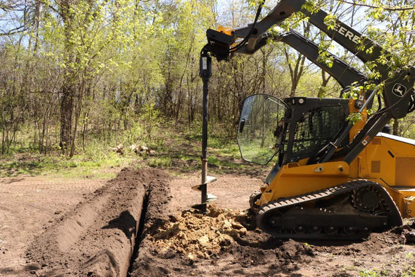 How do I choose the right auger attachment size for different soil types and drilling needs?