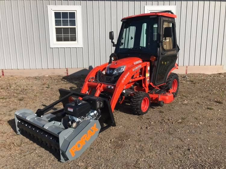 My property has narrow wooded trails that keep getting overgrown with saplings and thick brush. Would the Forax HD36 mulcher be the right size to maintain those trails with my compact skid steer?”