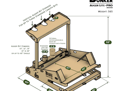 Bucket Bunker Auger Lite - PRO Attachment Rack