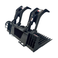 Stout Skid Steer Heavy Duty 3" Tine Spacing Rock Bucket Grapple with Skid Steer Quick Attach