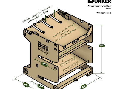 Bucket Bunker Construction PRO Attachment Rack