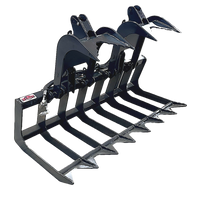 Stout Skid Steer Brush Grapple 66-9 With Skid Steer Quick Attach