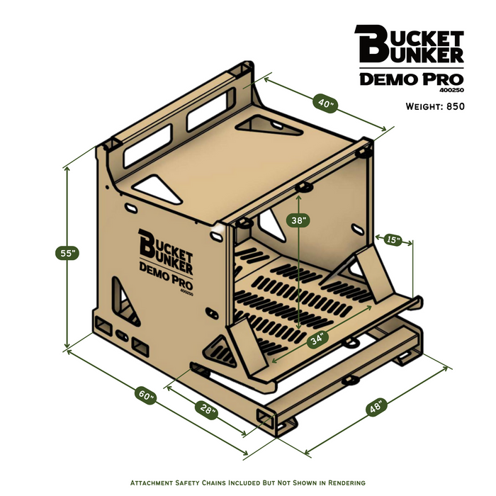 Bucket Bunker Demo PRO Attachment Rack