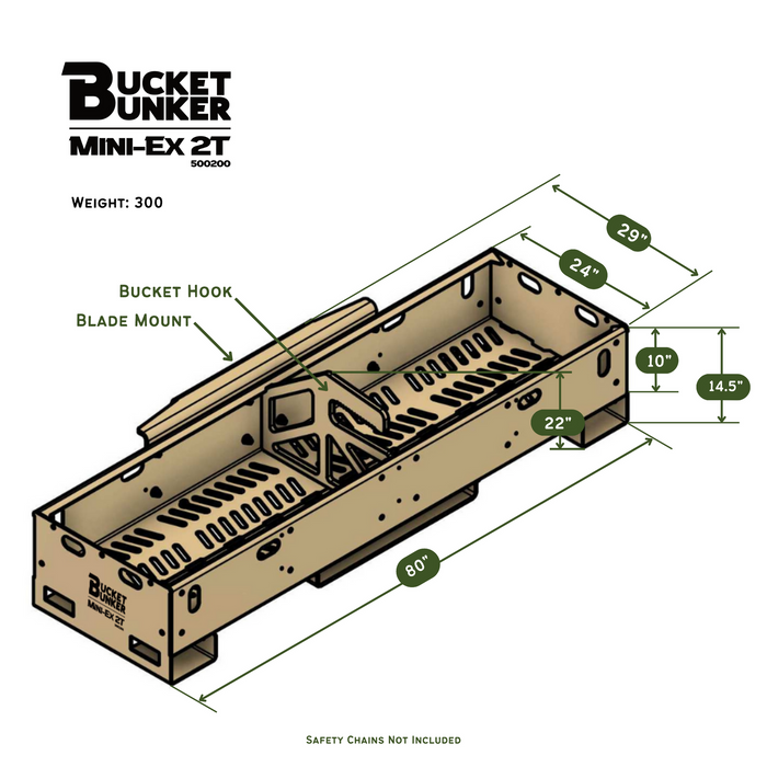 Bucket Bunker Mini-EX 2T Attachment Rack