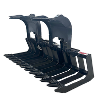 Stout Skid Steer XHD Brush Grapple with 6" tine spacing and Skid Steer Quick Attach