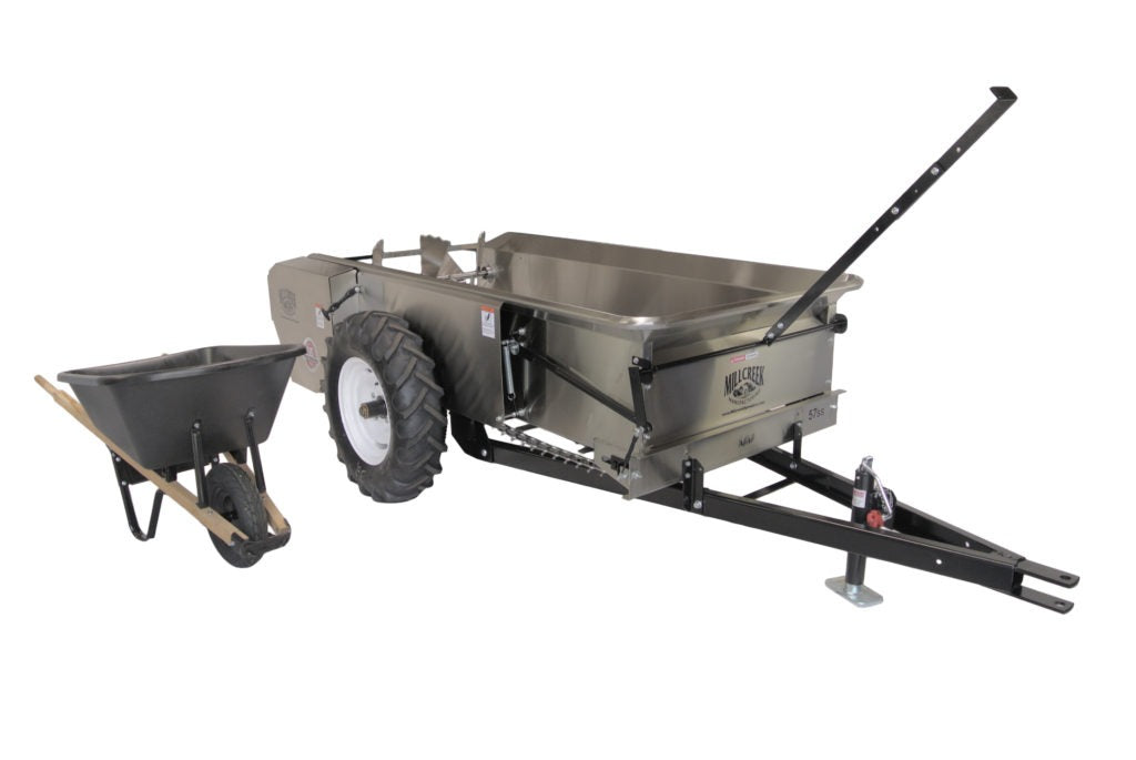 MillCreek Manufacturing Mid-Size Stainless Steel Stainless Steel Spreader(Spreader body, apron chain, and beater are all made of type 304 Stainless Steel)