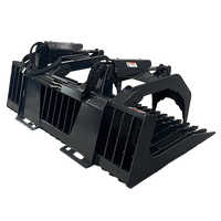 Stout Skid Steer Heavy Duty 3" Tine Spacing Rock Bucket Grapple with Skid Steer Quick Attach