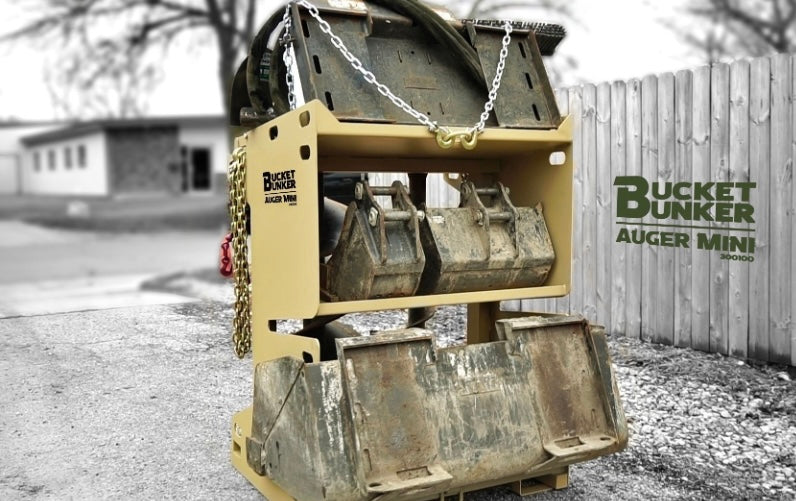 Bucket Bunker Auger MINI Attachment Rack