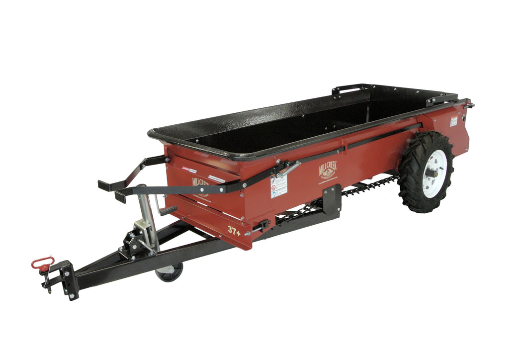 MillCreek Manufacturing Compact Deluxe Manure Spreader (Urethane Lined spreader with dolly wheel jack and endgate included)