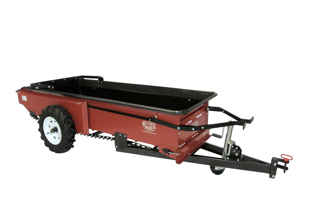 MillCreek Manufacturing Compact Deluxe Manure Spreader (Urethane Lined spreader with dolly wheel jack and endgate included)