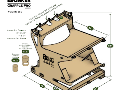 Bucket Bunker Grapple PRO Attachment Rack