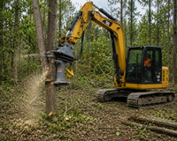 Forax Equipment TH28 Thinning Head with Hydraulic Collector Arms  (6 – 10 ton Excavator 750 lbs)