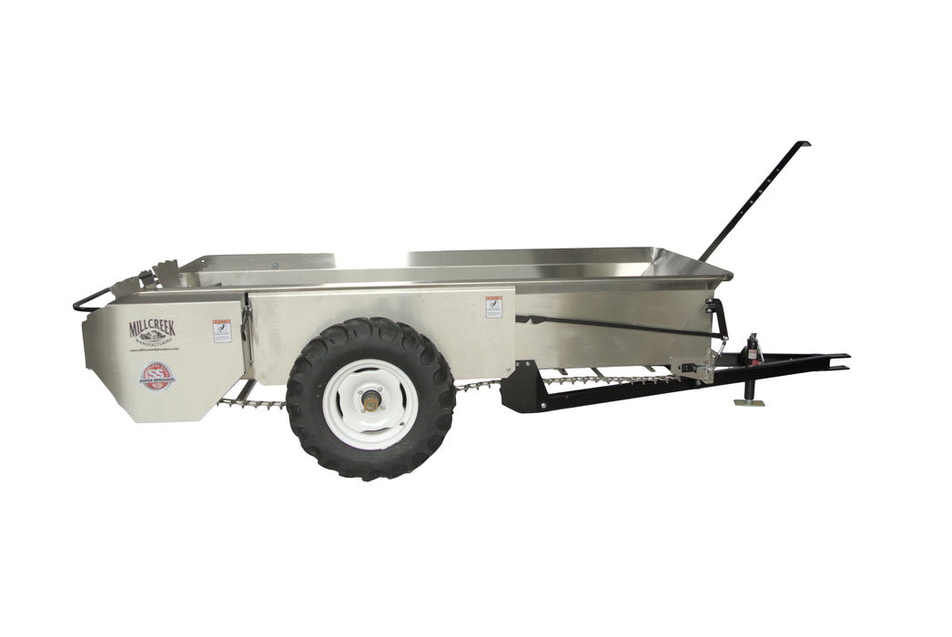 MillCreek Manufacturing Mid-Size Stainless Steel Stainless Steel Spreader(Spreader body, apron chain, and beater are all made of type 304 Stainless Steel)