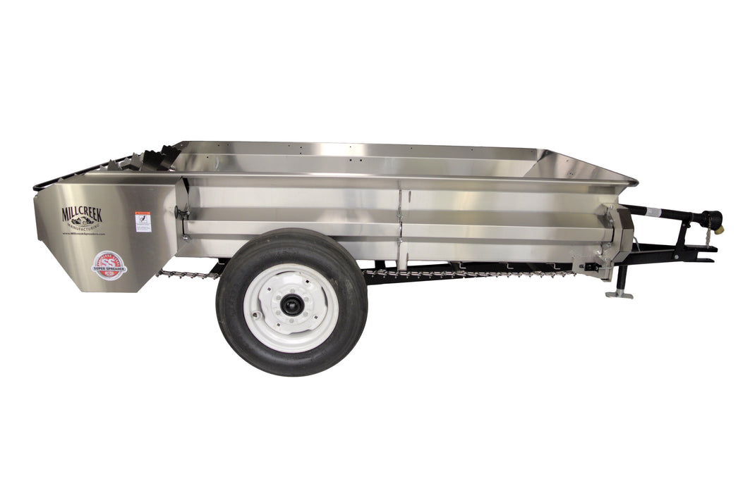 MillCreek Manufacturing Large Stainless Steel Spreader( Spreader body, apron chain, and beater are all made of type 304 Stainless Steel)