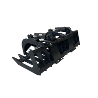 Stout Skid Steer XHD Brush Grapple with 6" tine spacing and Skid Steer Quick Attach