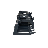 Stout Skid Steer XHD Brush Grapple with 6" tine spacing and Skid Steer Quick Attach