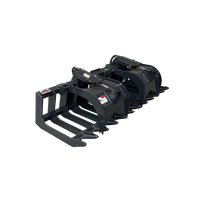 Stout Skid Steer XHD Brush Grapple with 6" tine spacing and Skid Steer Quick Attach