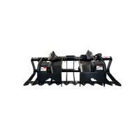 Stout Skid Steer XHD Brush Grapple with 6" tine spacing and Skid Steer Quick Attach