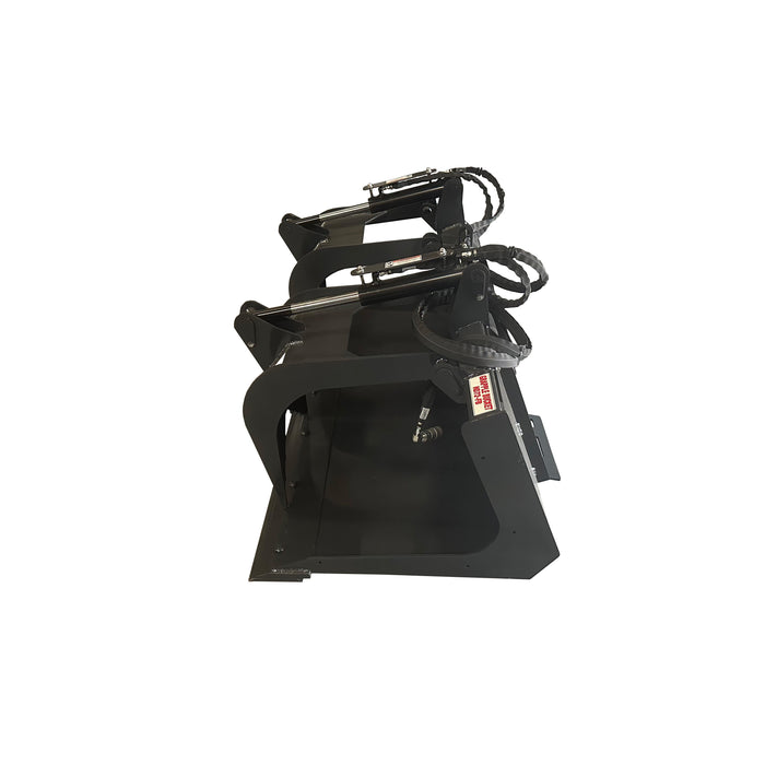 Stout Skid Steer 84" Flat Bottom Grapple Bucket With Skid Steer Quick Attach