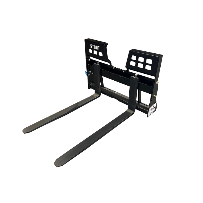 Stout Pro Skid Steer Walk Through Guard Pallet Fork Frame and Forks