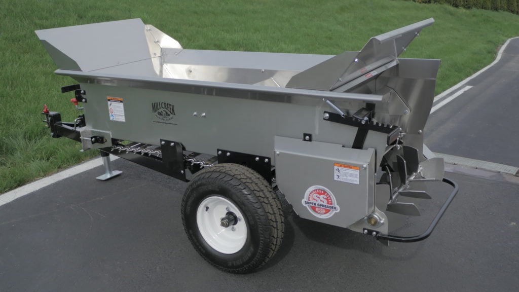 MillCreek Manufacturing 2100 Compact Turf Tiger Top Dresser 1500 lb Capacity / 1 Cubic Yard