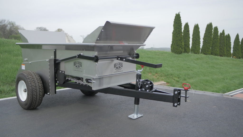 MillCreek Manufacturing 2100 Compact Turf Tiger Top Dresser 1500 lb Capacity / 1 Cubic Yard