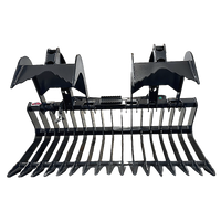 Stout Skid Steer XHD Brush Grapple with 4" tine spacing and Skid Steer Quick Attach