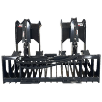 Stout Skid Steer XHD Brush Grapple with 4" tine spacing and Skid Steer Quick Attach