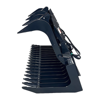 Stout Skid Steer XHD Brush Grapple with 4" tine spacing and Skid Steer Quick Attach