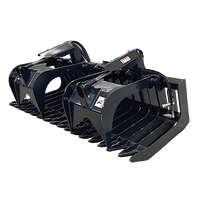 Stout Skid Steer XHD Brush Grapple with 4" tine spacing and Skid Steer Quick Attach
