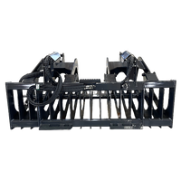 Stout Skid Steer XHD Brush Grapple with 4" tine spacing and Skid Steer Quick Attach